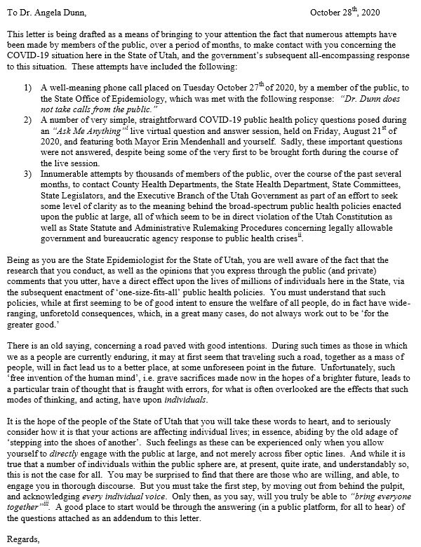 Letter to Dr. Dunn part 1