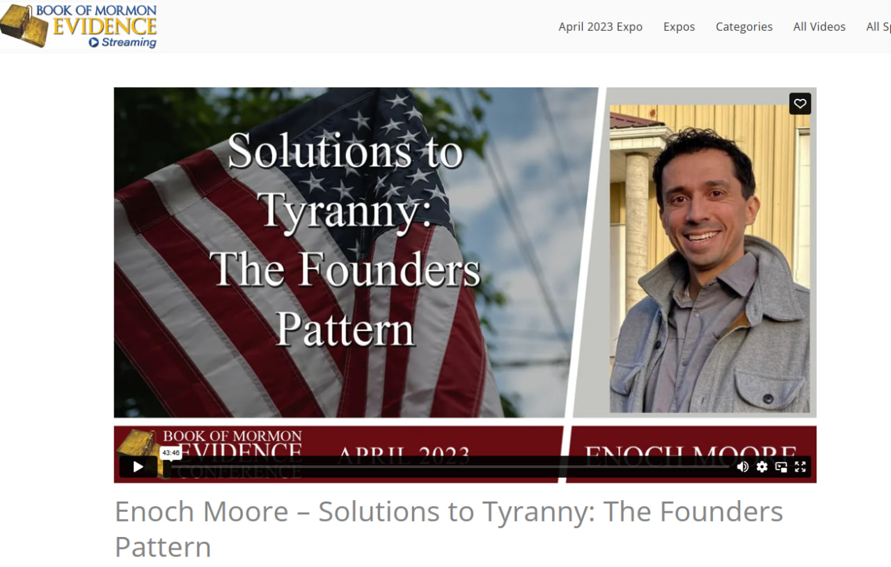 Enoch Moore presents on committees at the FIRM Foundation Book of Mormon Evidence Conference, April 2023