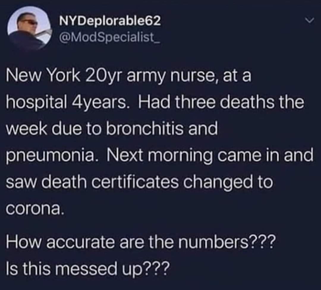 New York Nurse Fake Death Counts