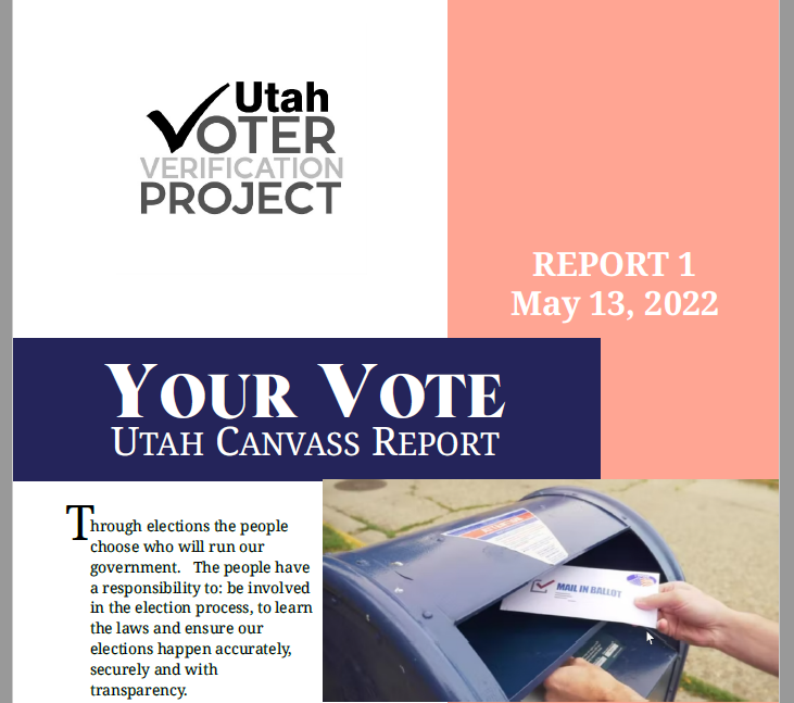 Utah Voter Verification Canvass Report 5-13-2022